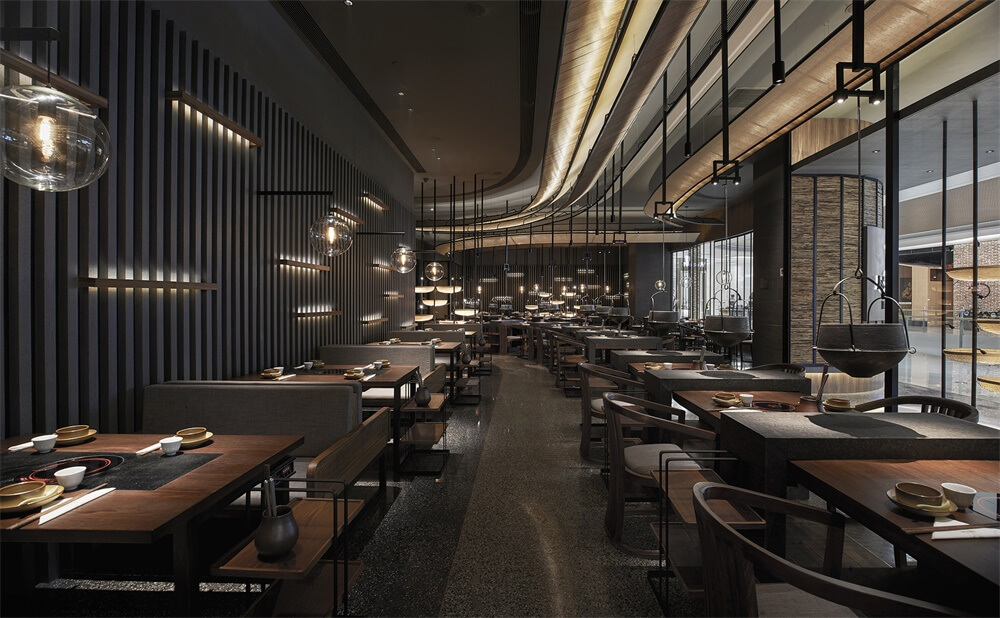 翘脚牛肉火锅店装修—尽膳口福餐厅设计案例(图8) 翘脚牛肉火锅店装修—尽膳口福餐厅设计案例(图8)
